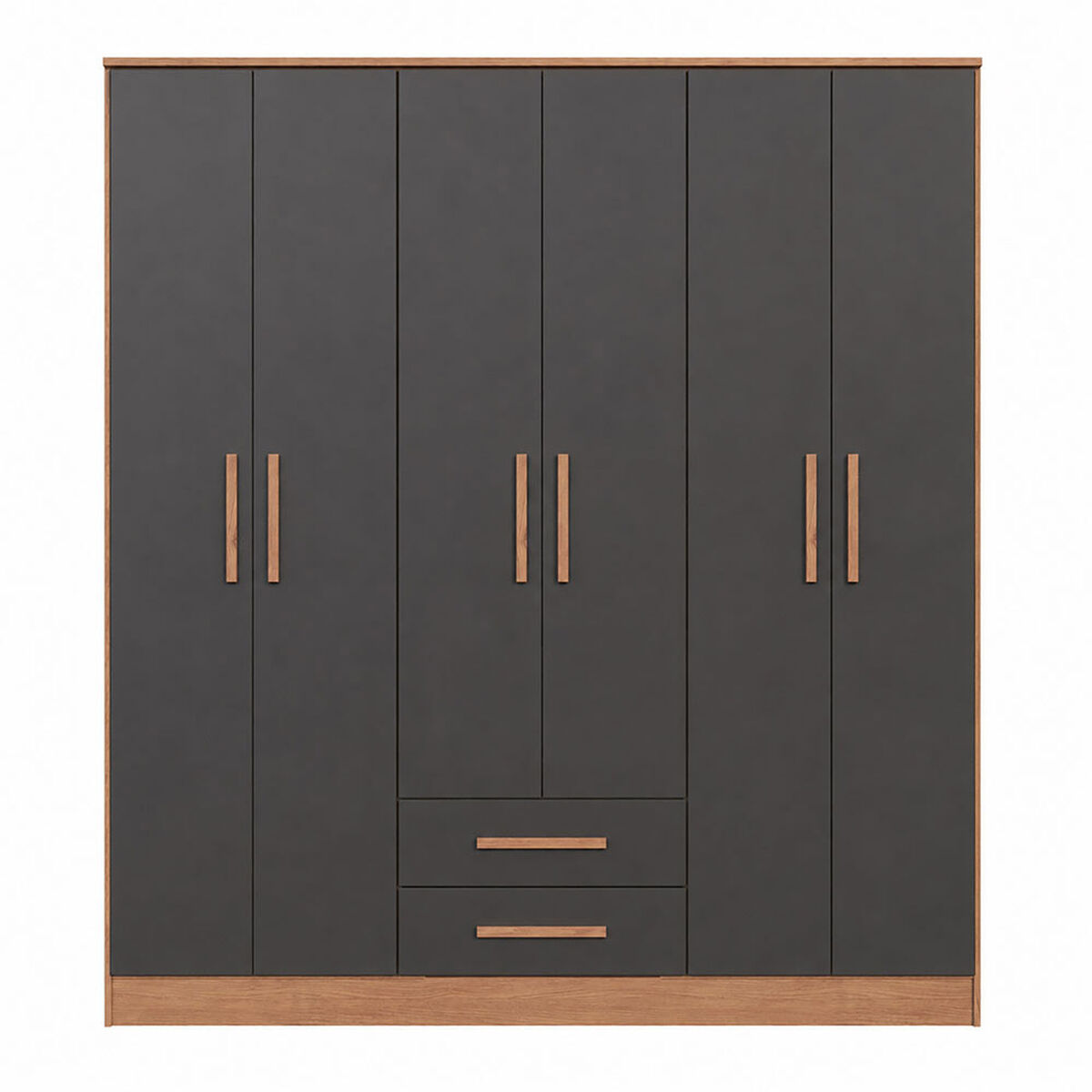Closet Vekkahome Americano 6 Puertas 2 Cajones Grafito