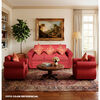Juego de Living Almore Francia Sof&aacute; 3 Cuerpos + Dos Sillones 1 Cuerpo Rojo