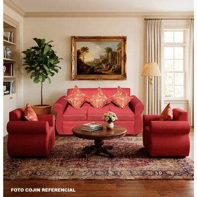 Juego de Living Almore Francia Sof&aacute; 3 Cuerpos + Dos Sillones 1 Cuerpo Rojo