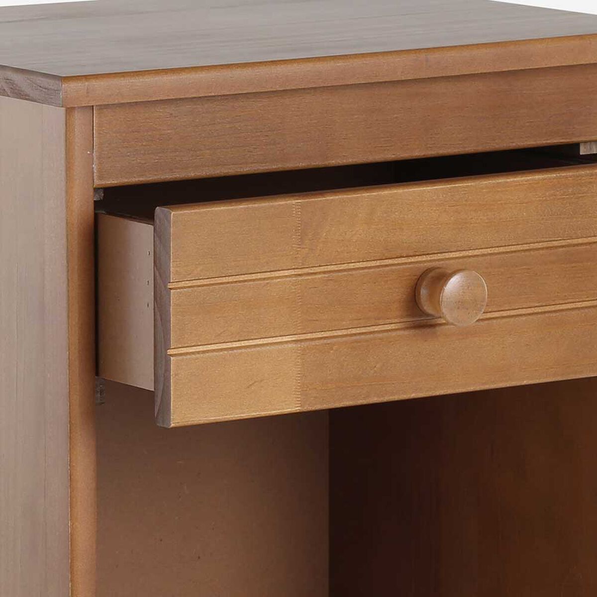 Cama Europea Rosen 1 Plaza Wave + Respaldo Tabor Caramelo + Velador