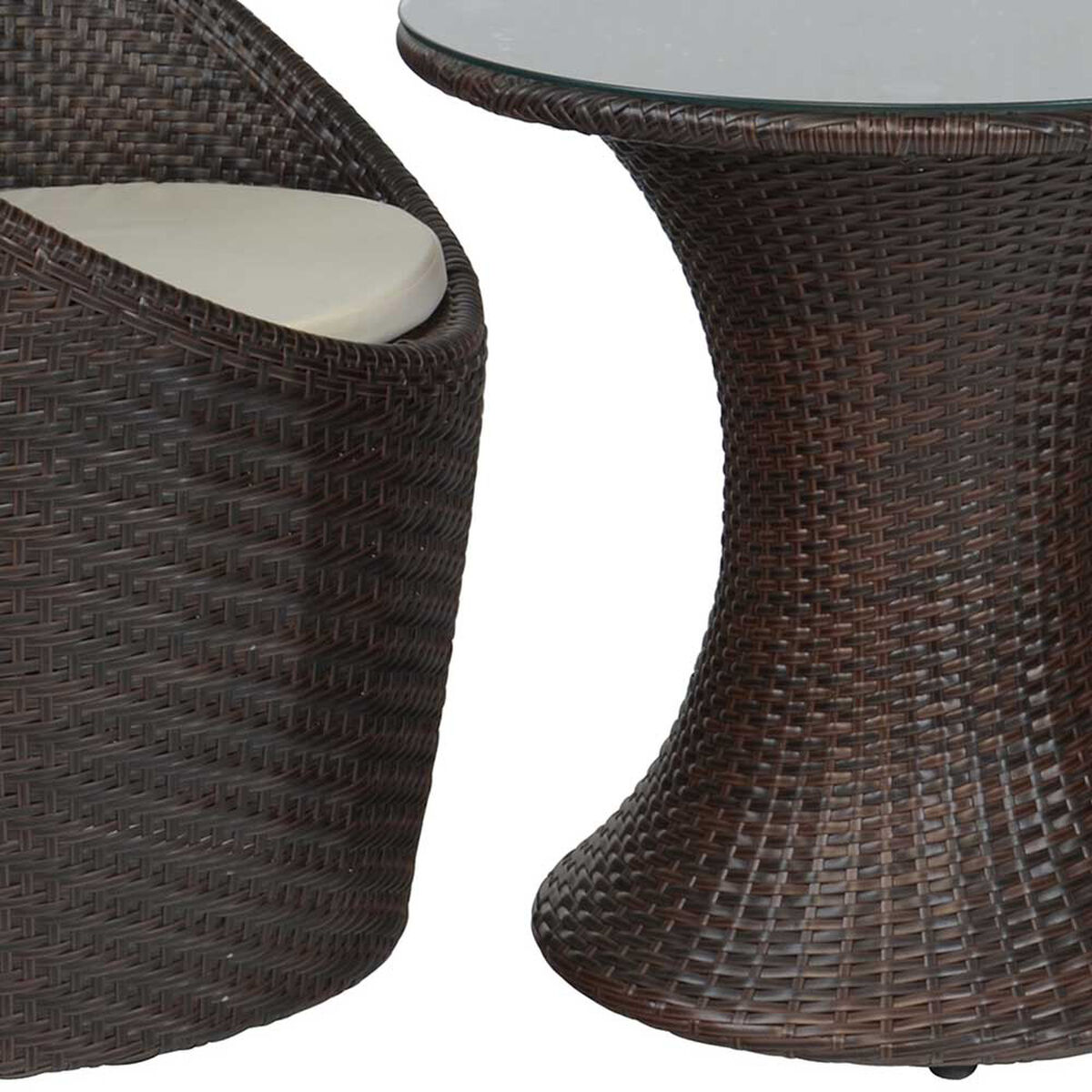 Set de Terraza Rattan PVC Spazzio Bahia Natural 2 Sillones