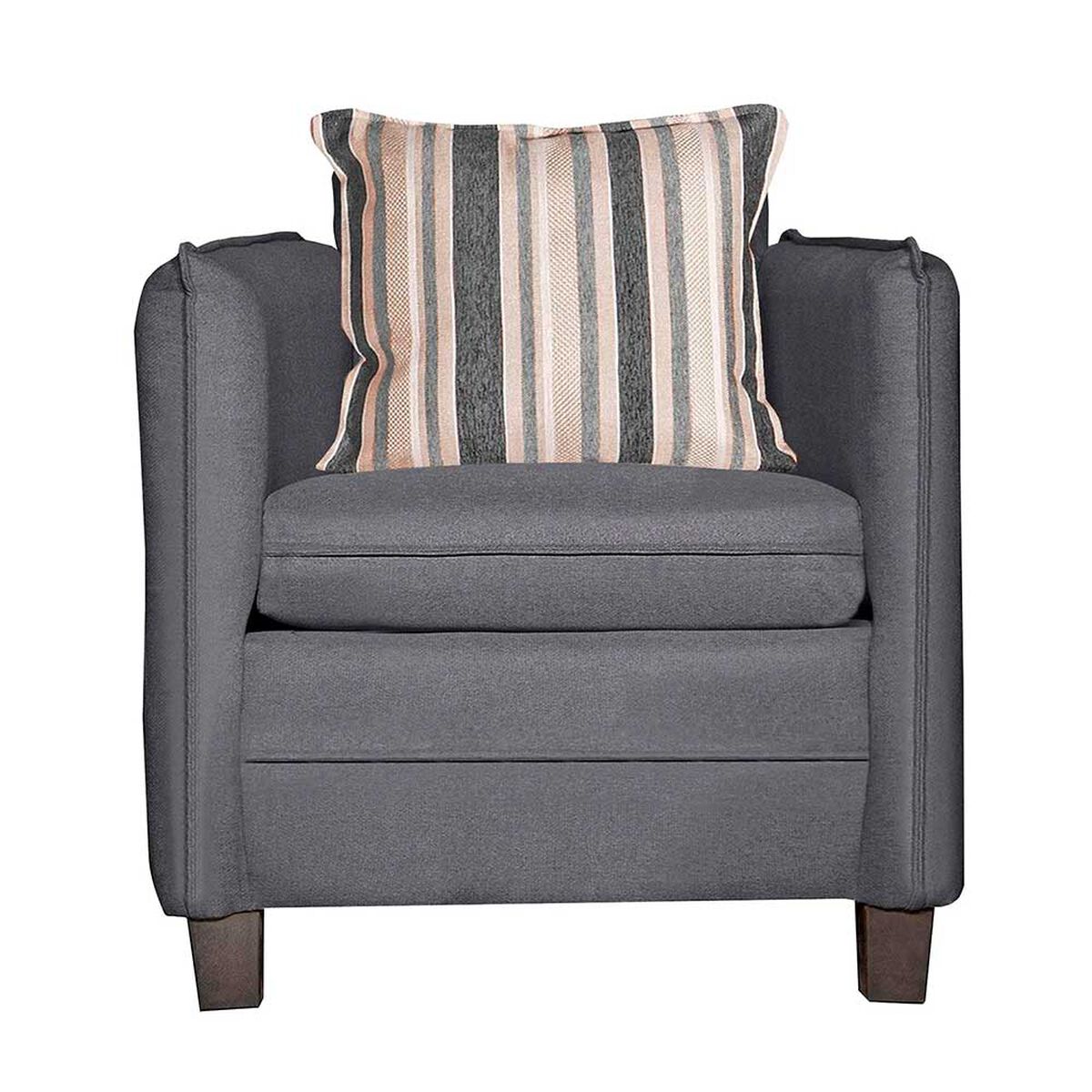 Juego de Living Ruzam Mobel Barcelona Sof&aacute; 3 Cuerpos + Dos Sillones 1 Cuerpo Lino Gris