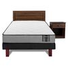Cama Europea Flex 1,5 Plazas Star + Respaldo + Velador Asturias