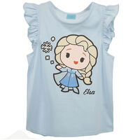 Polera Manga Corta Elsa Niña Licencias Celeste