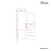 Cómoda Vekkahome Capri 4 Cajones 2 Puertas Negro Café