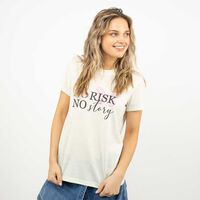 Polera Con Estampado Manga Corta Mujer Icono Blanco, Camel, Crudo, Gris, Navy