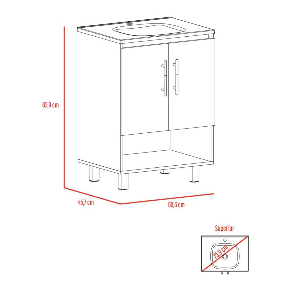 Mueble Lavamanos TuHome Bath Bi Color Duna Blanco