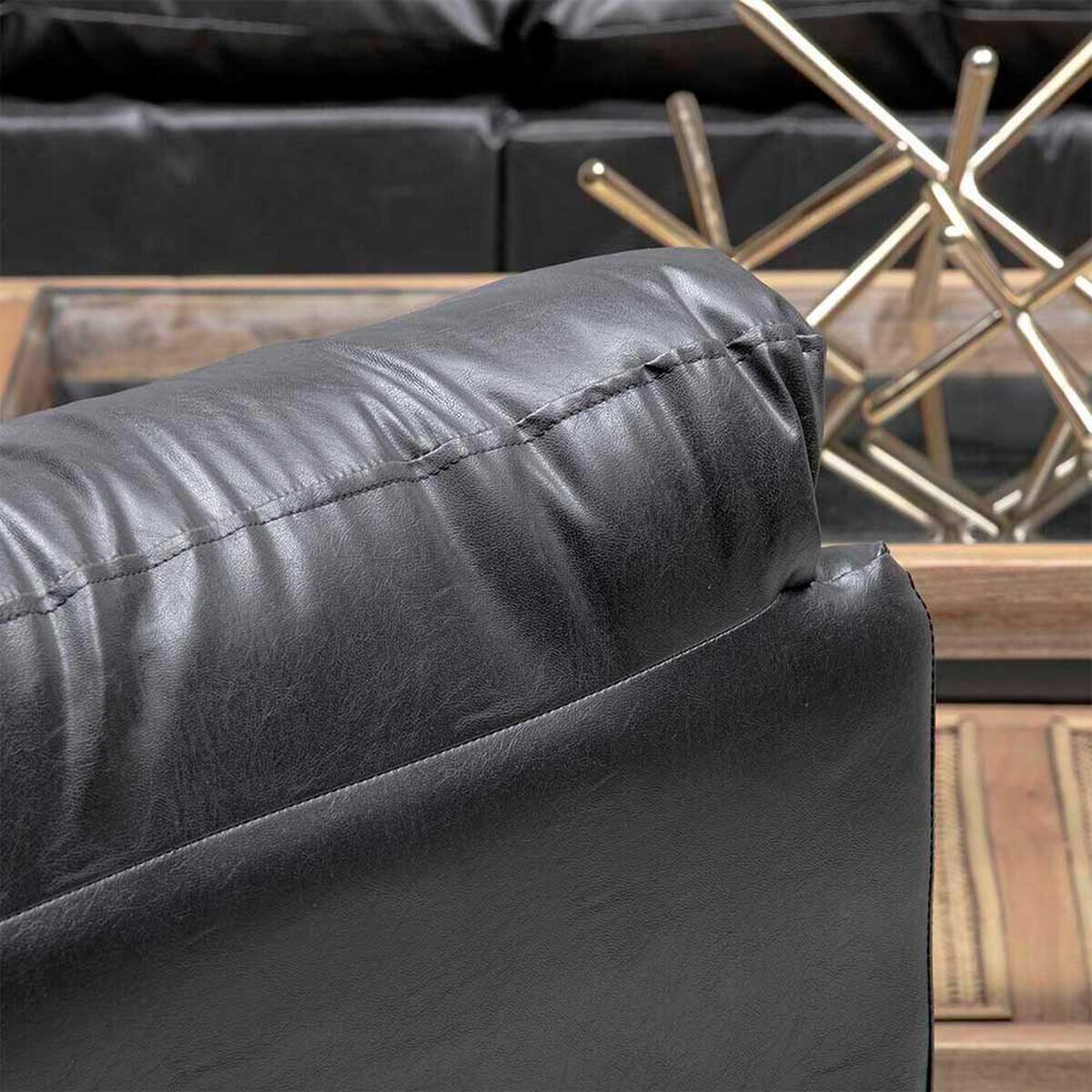 Juego de Living Almore Bel&eacute;n Sof&aacute; 3 Cuerpos + Dos Sillones 1 Cuerpo Negro