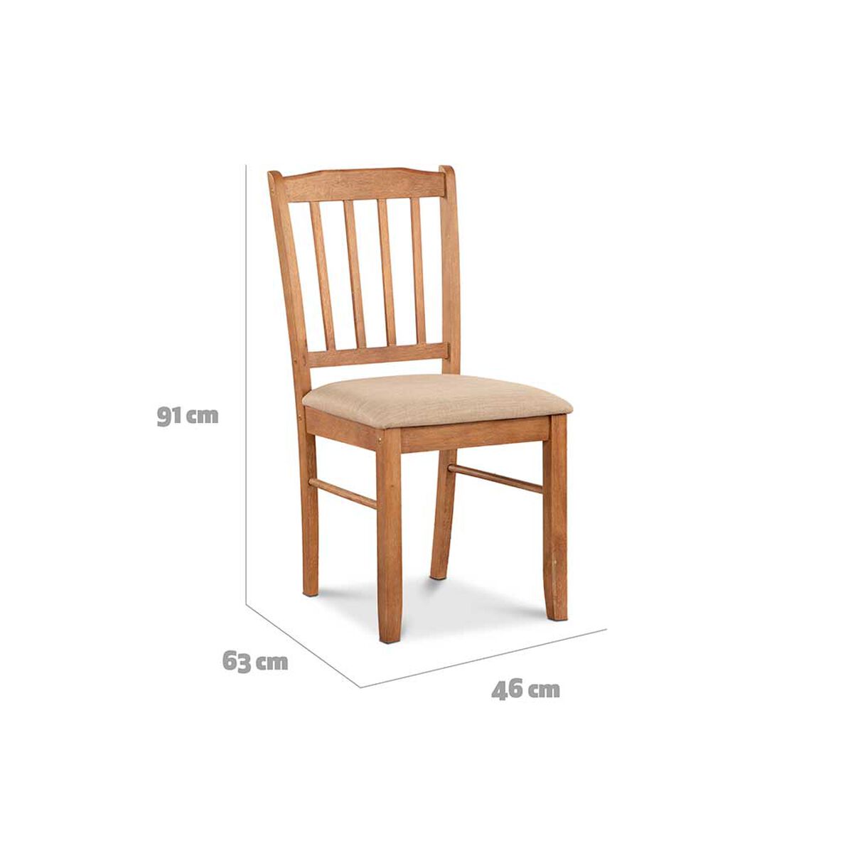 Juego de Comedor CIC Kansas 4 Sillas Roble