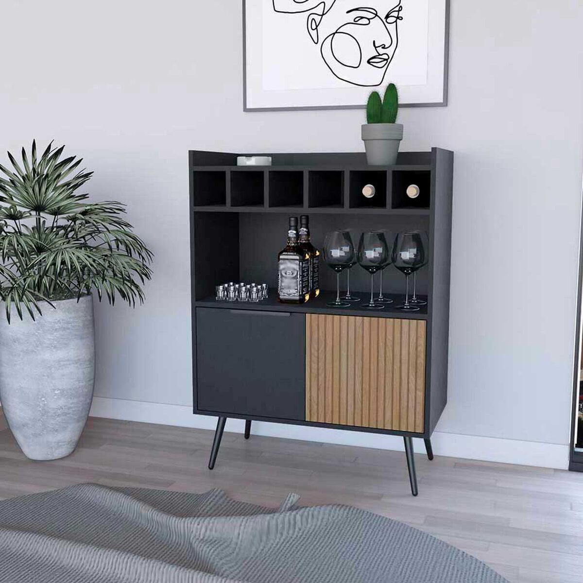 Bar TuHome Funes 2 Puertas Wengue Macadamia