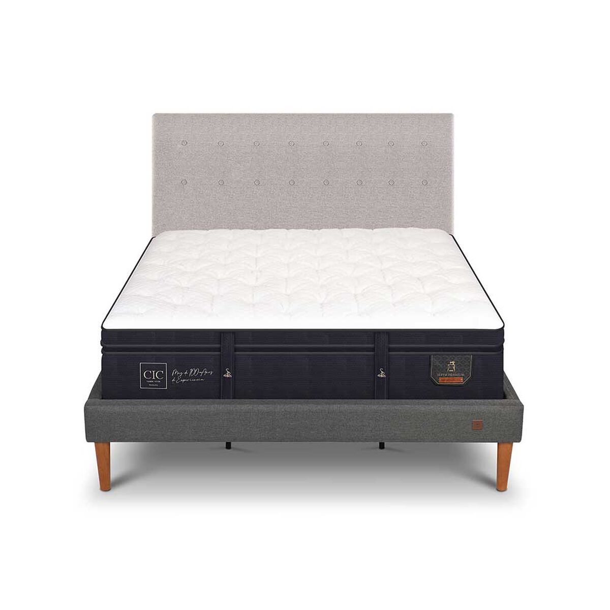 Cama Europea CIC King S&uacute;per Premium + Respaldo