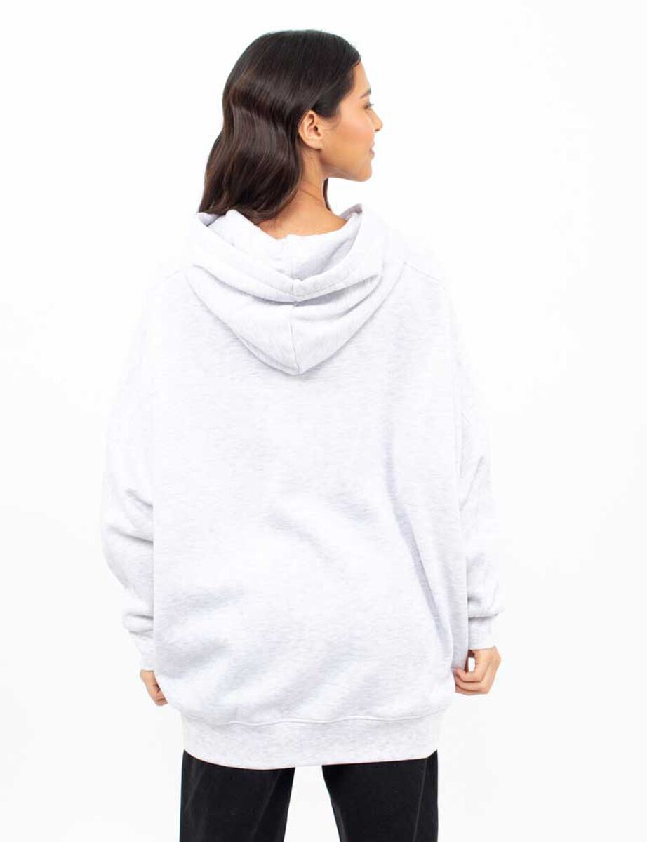 Polerón Hoodie Con Estampado Oversized Mujer Icono