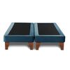 Base Europea Dividida Latam Home 2 Plazas Zen Tela Velvet Azul Petroleo