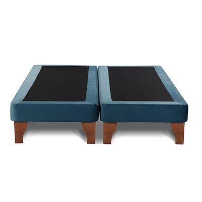 Imagen 2 del producto Base Europea Dividida Latam Home 2 Plazas Zen Tela Velvet Azul Petroleo