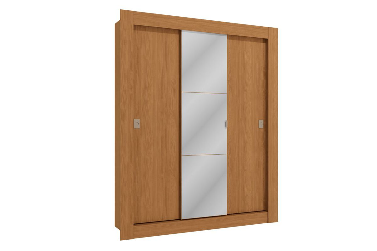 Closet Roca Machado 3 Puertas con Espejo Canela