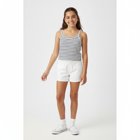 Short Elasticado Niña Mila Blanco, Negro, Oliva