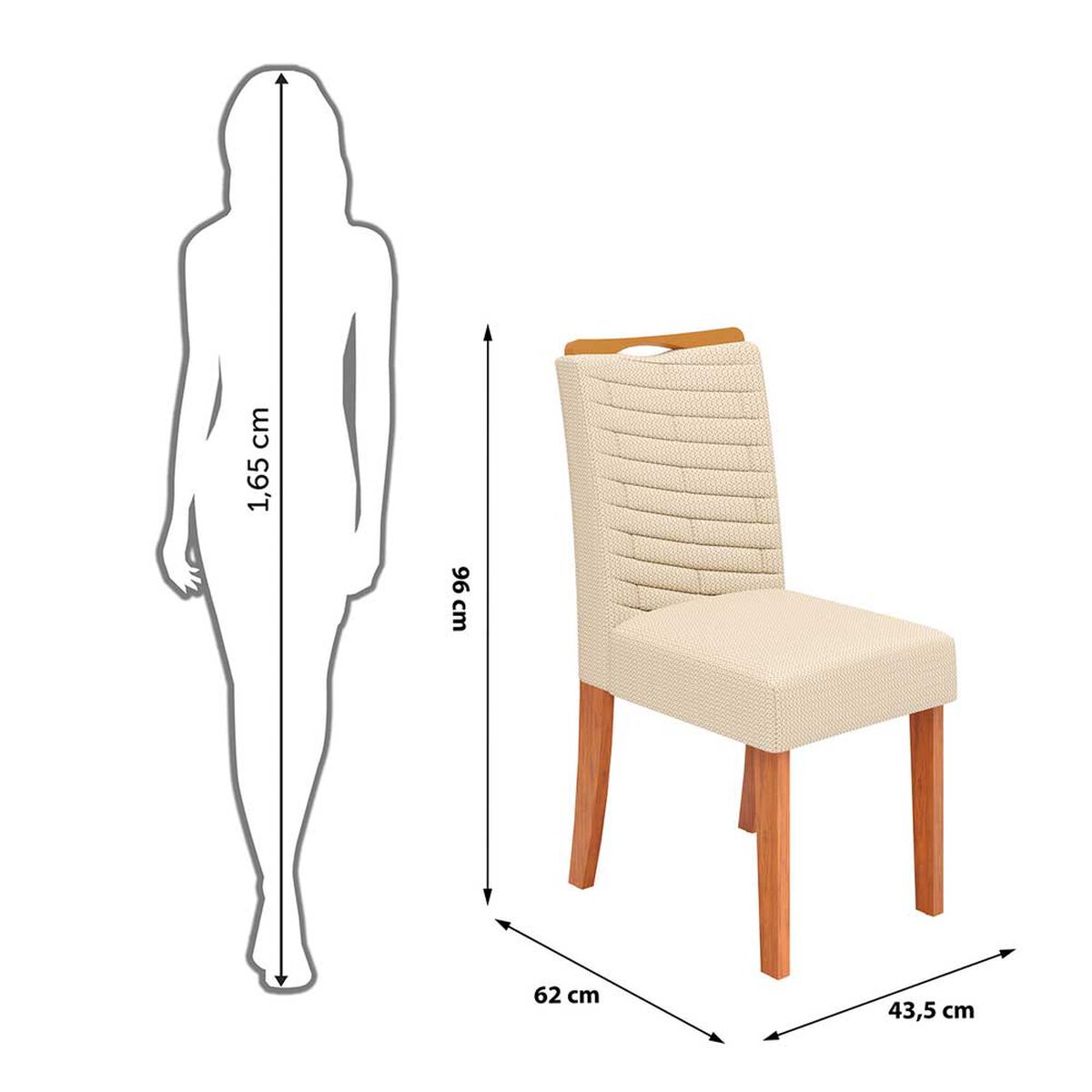 Juego de Comedor Vekkahome Dulce 6 Sillas Negro