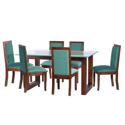 Juego de Comedor Latam Home Pamplona Salamanca 6 Sillas PU Beige