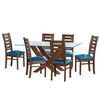 Juego de Comedor Latam Home Alicante 6 Sillas Azul Petróleo