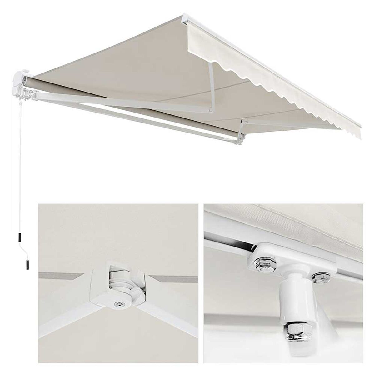 Toldo Terraza Retractil con Brazo Vincenzi 200 x 150 cm Blanco