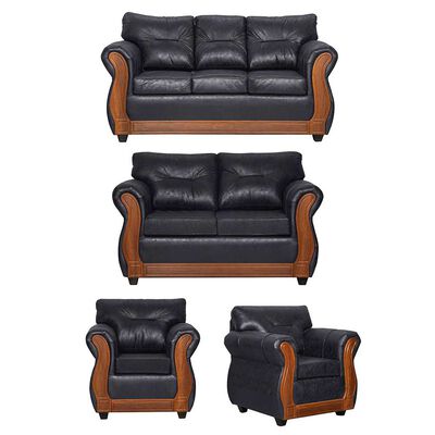 Juego de Living Black Factory Toronto 7 Cuerpos Negro