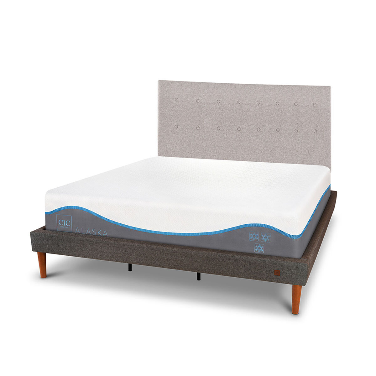Cama Europea CIC King Alaska + Respaldo