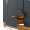 Closet Vekkahome Americano 6 Puertas 2 Cajones Gris