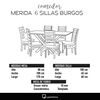 Juego de Comedor Latam Home Merida 6 Sillas Palo Rosa