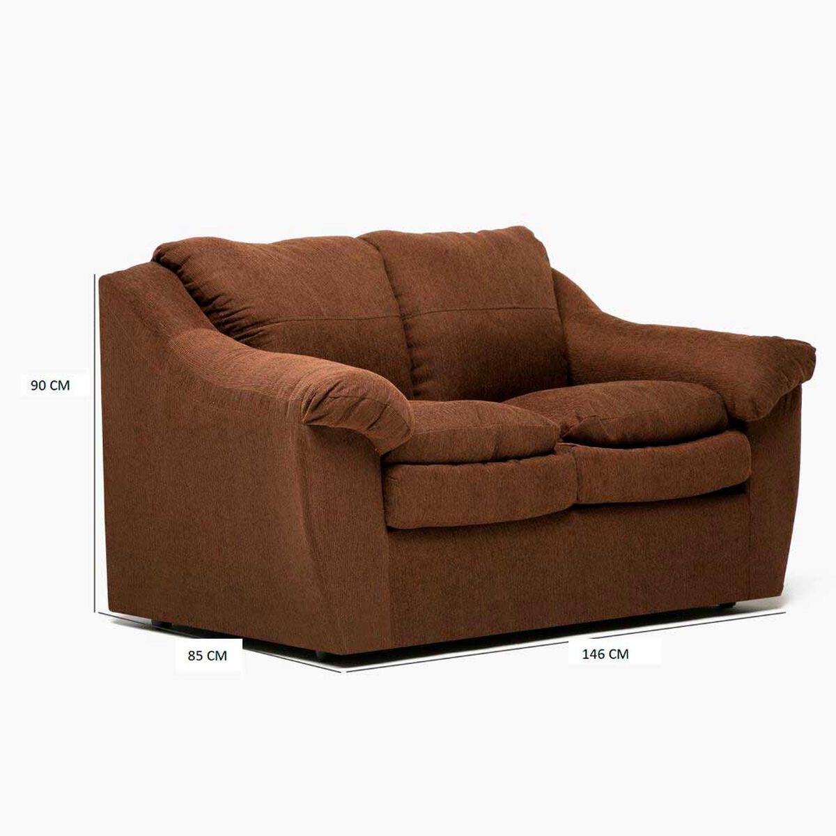 Juego de Living Cabsur Galicia Sofá 3 Cuerpos + Sofá 2 Cuerpos Chenille Chocolate