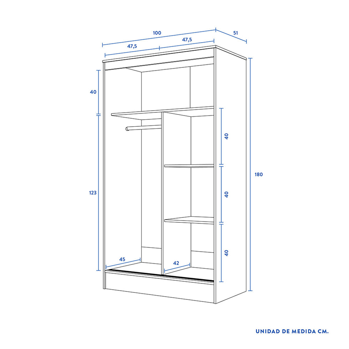 Clóset CIC Caburgua 2 Puertas Walnut