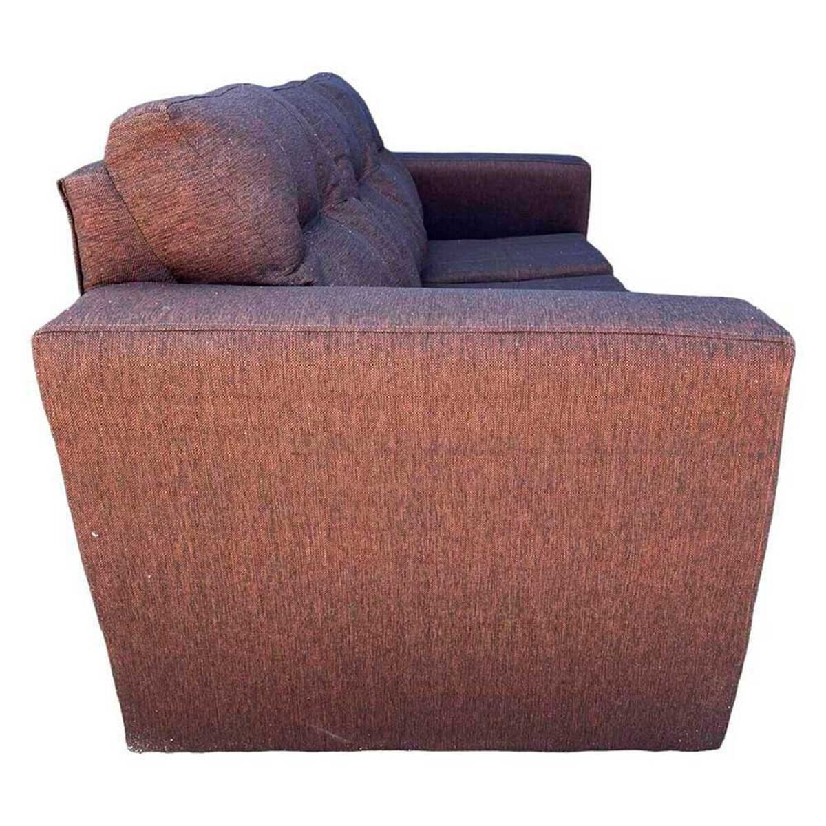 Juego de Living Kea Nize Sof&aacute; 3 Cuerpos + Dos Pouf Tela  Caf&eacute;