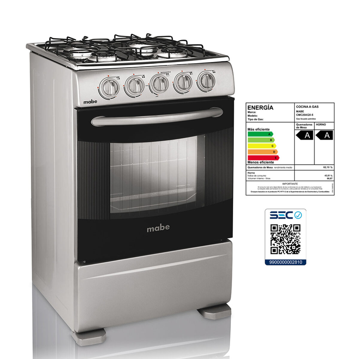 Cocina a Gas Mabe CMC-20AGX 4 Quemadores