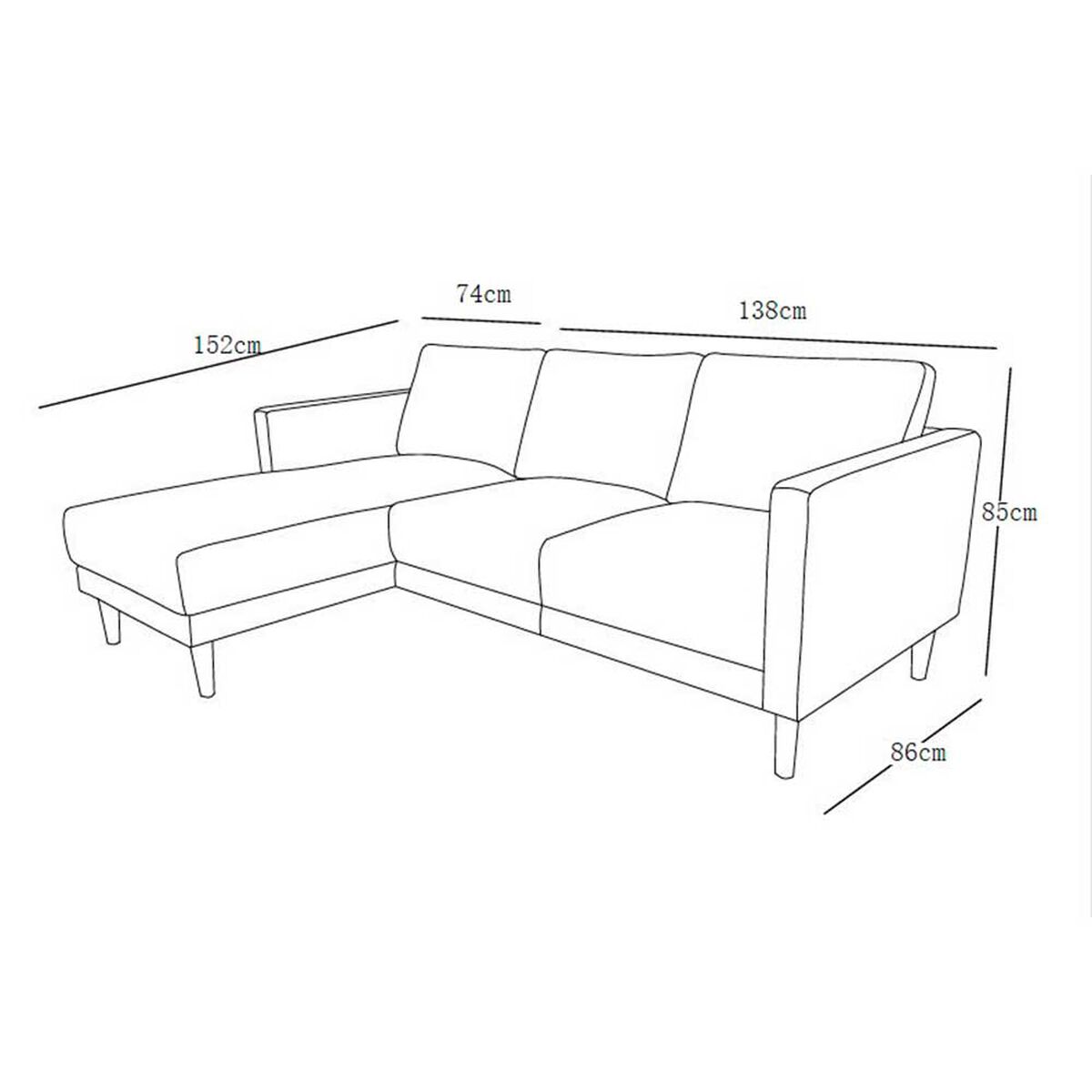 Seccional Izquierdo Casanova Amalfi 4 Cuerpos Gris