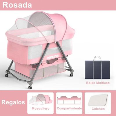 Imagen 2 del producto Cuna Bebé con Accesorios Rosada By Lubabycas