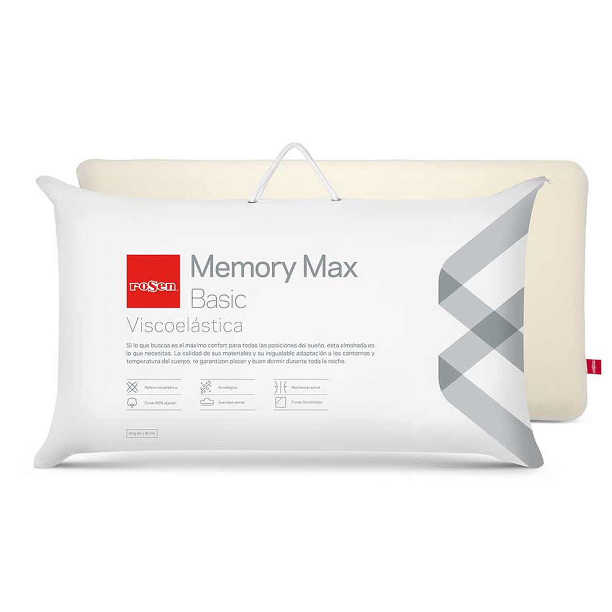 Set 2 Almohadas Rosen Memory Max Basic 50x90 cm