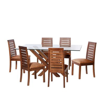 Juego de Comedor Latam Home Merida 6 Sillas Tabaco