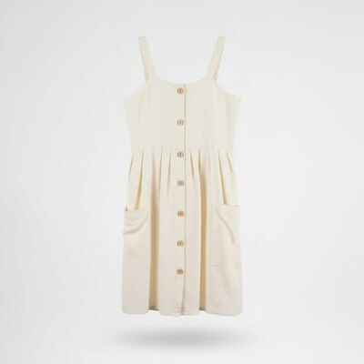 Imagen 2 del producto Vestido Corto Sin Mangas Niña Chess Ecru, Rosado