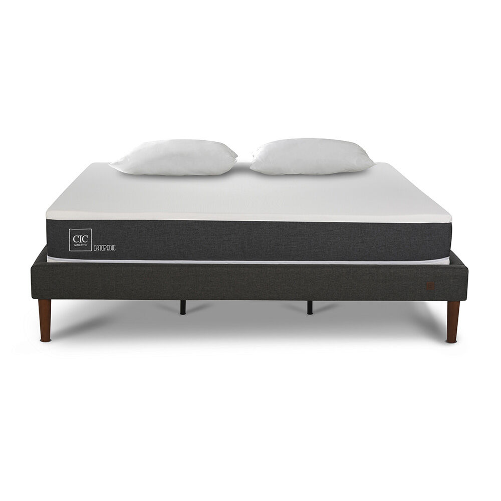 Cama Europea CIC King New Ortopedic + Almohadas Viscoelásticas
