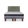 Cama Europea CIC Base Dividida 2 Plazas Ortopedic + Respaldo Milan Olivo