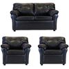 Juego de Living Muebles America Santa Fe Sofá 2 Cuerpos + Dos Sillones 1 Cuerpo Negro