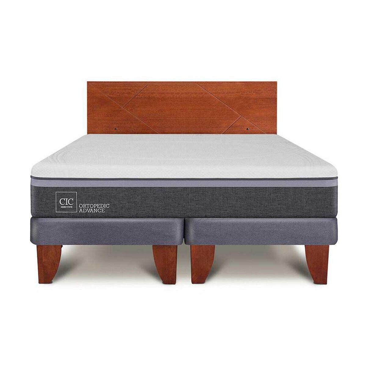 Cama Europea CIC Base Dividida 2 Plazas Ortopedic Advance + Respaldo New Villarrica