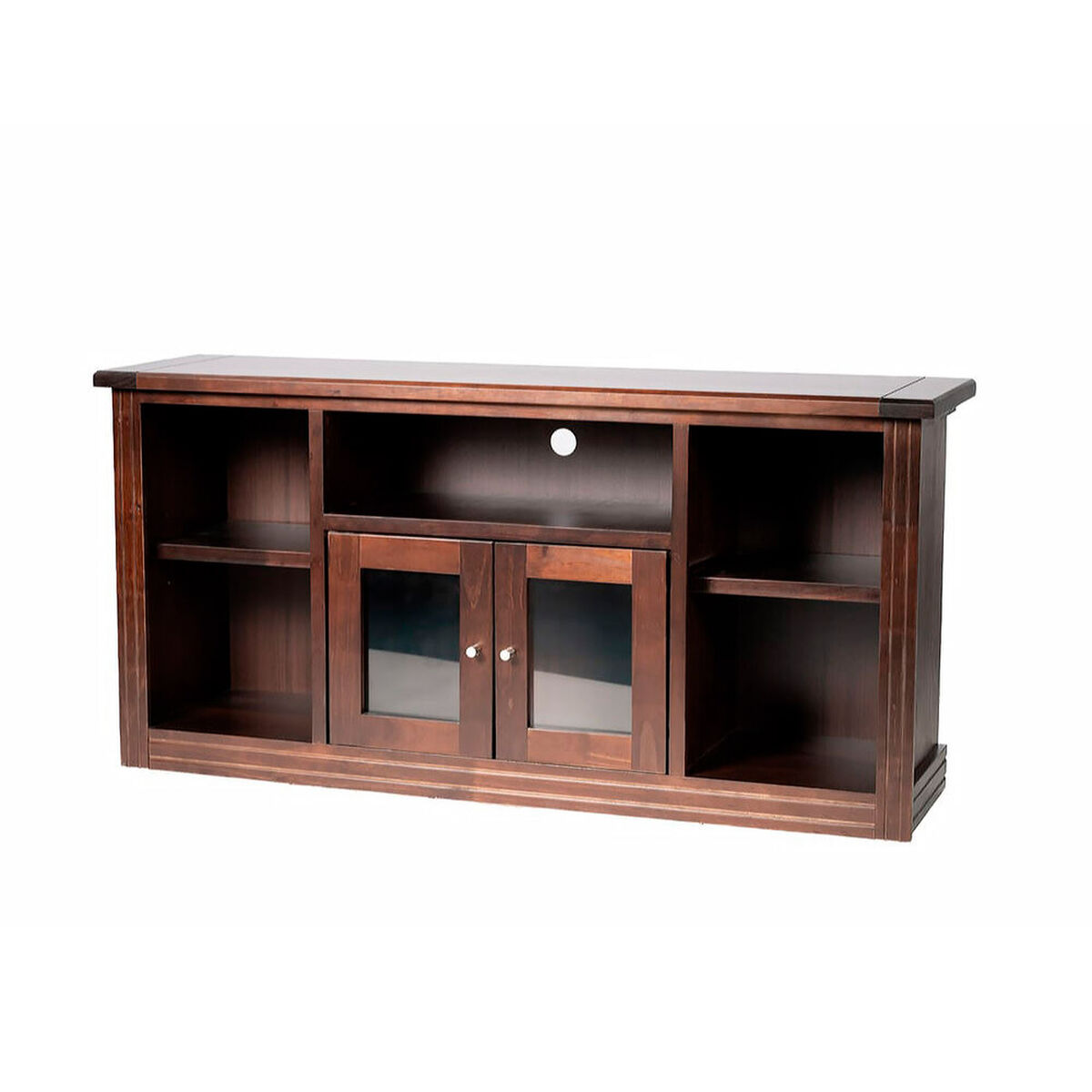 Rack TV Muebles Hema Berlin Hasta 50" Chocolate Vidrio