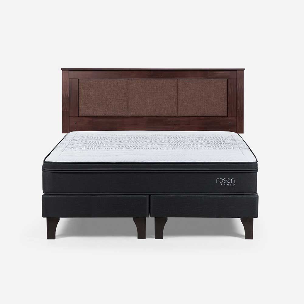 Cama Europea Rosen King Tempo + Respaldo Rachel