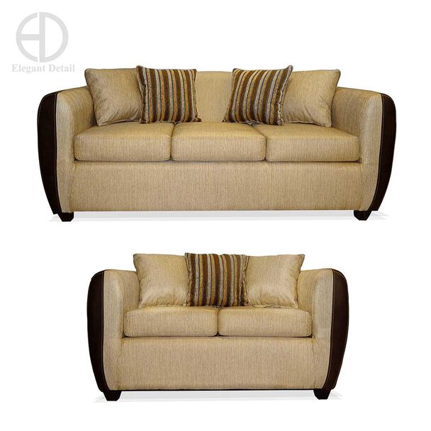 Juego de Living Elegant Detail Oklahoma Sofá 3 Cuerpos + Sofá 2 Cuerpos Beige