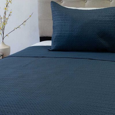 Imagen 2 del producto Quilt Doral 1,5 Plazas Liso Deluxe Azul