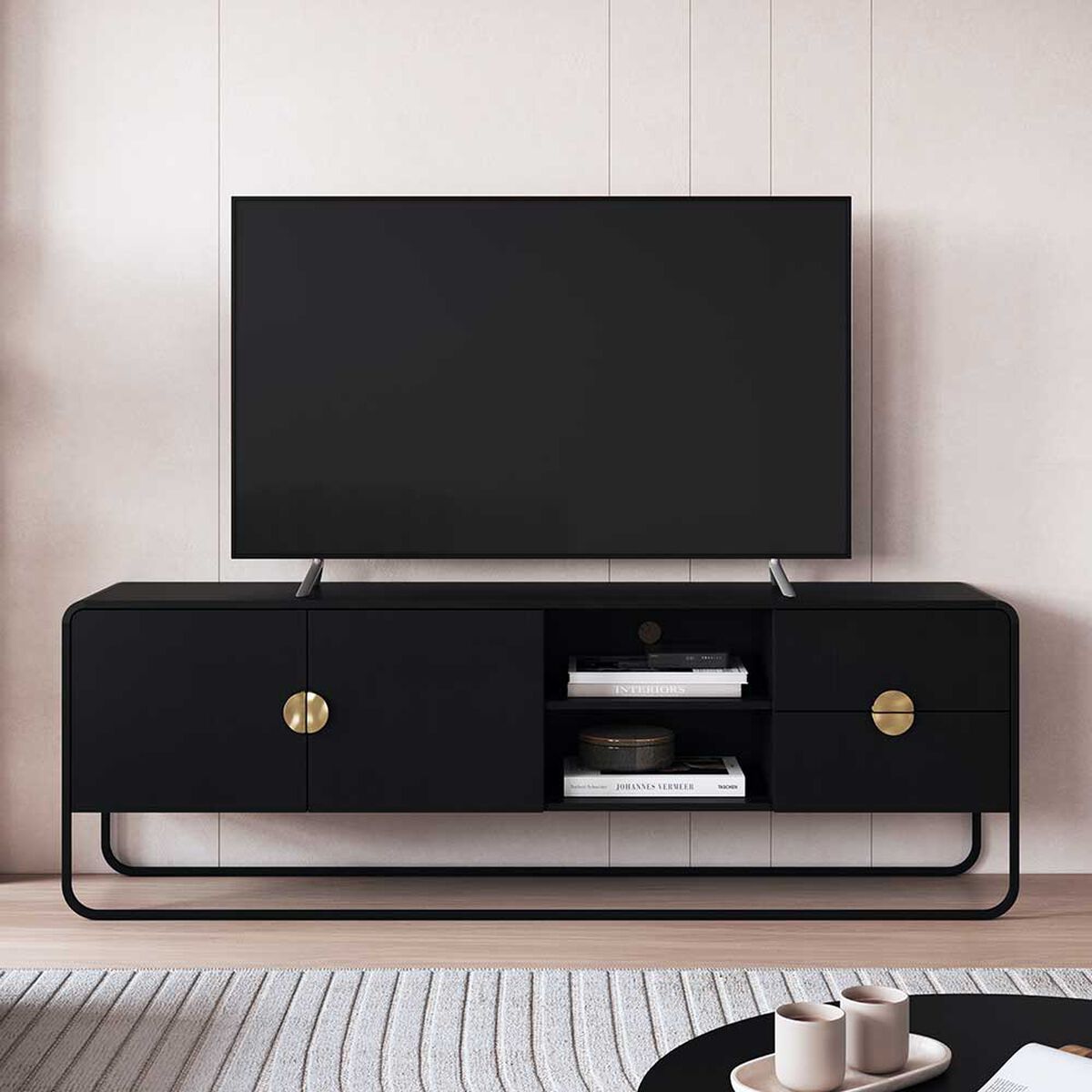Rack Decocasa Luna Hasta 80" Negro
