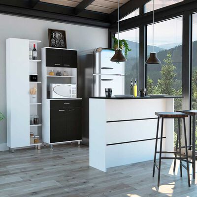 Imagen 1 del producto Combo Mueble Microondas + Barra de Cocina + Optimizador TuHome Kitchen Wenge Blanco