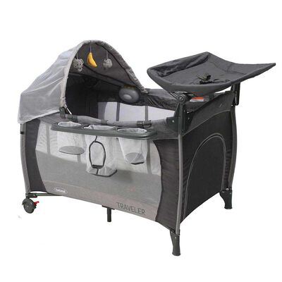 Imagen 1 del producto Cuna Corral Pack & Play Traveler Balancin Mudador Musica Gris Bebesit