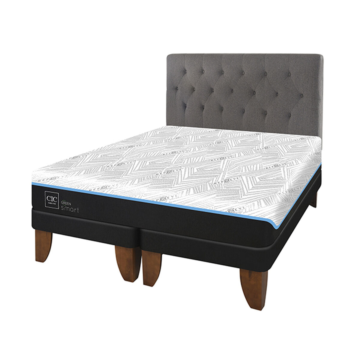 Cama Europea CIC Green Infinity 2 Plazas + 1 Respaldo Kavery