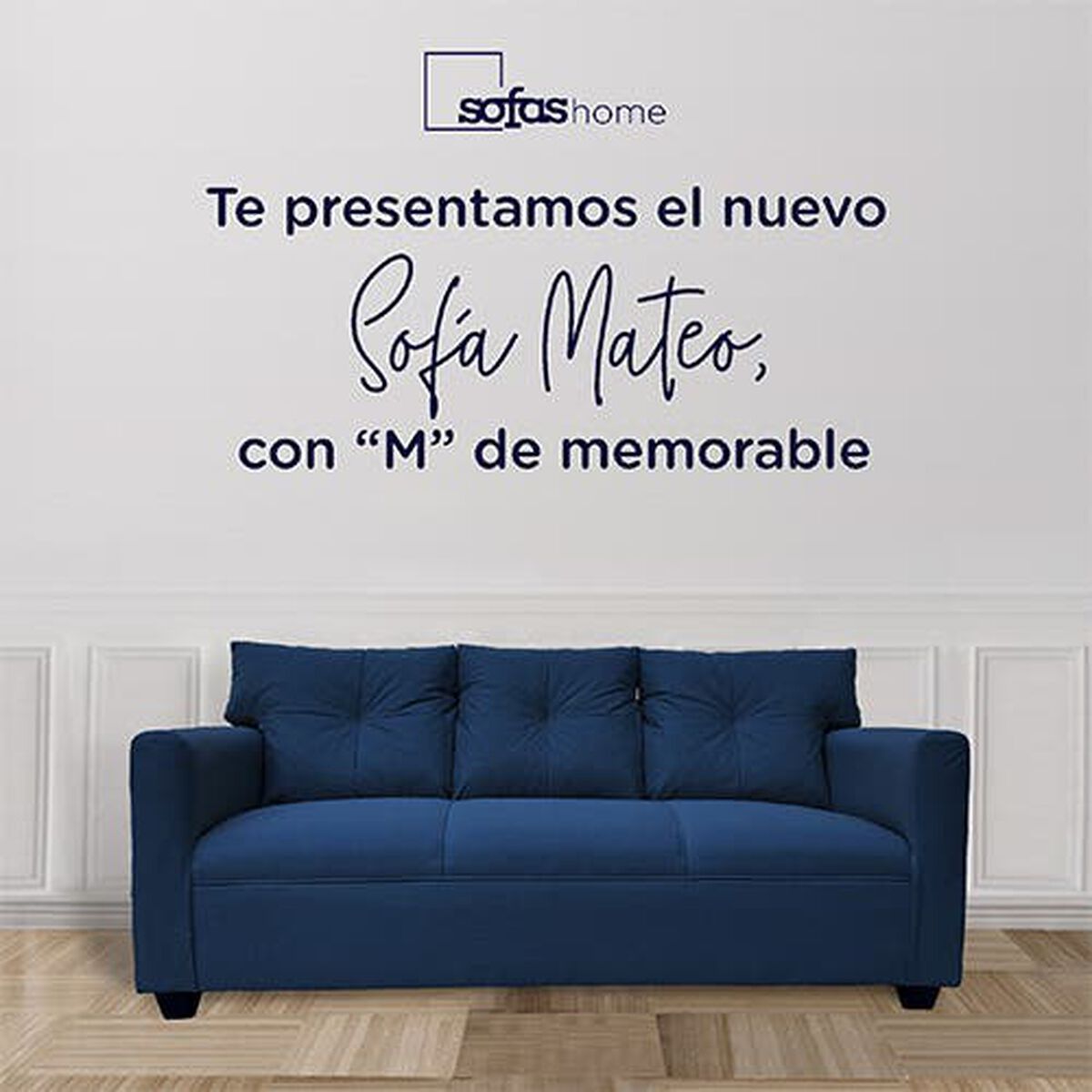 Sofá Sofás Home Mateo 3 Cuerpos Azul